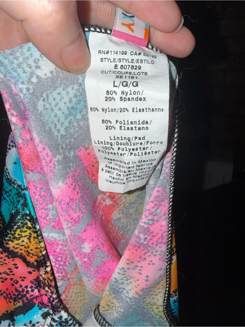 Roxy Multicolor Abstract-snake print tankini Swim Top - Pink, Teal, Yellow